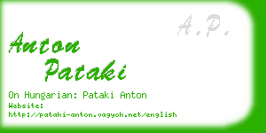 anton pataki business card